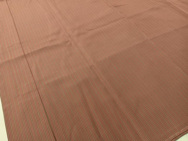 平和屋着物●長襦袢 袷 縞 広衿仕立て 正絹 逸品 未使用 CABD8061vp