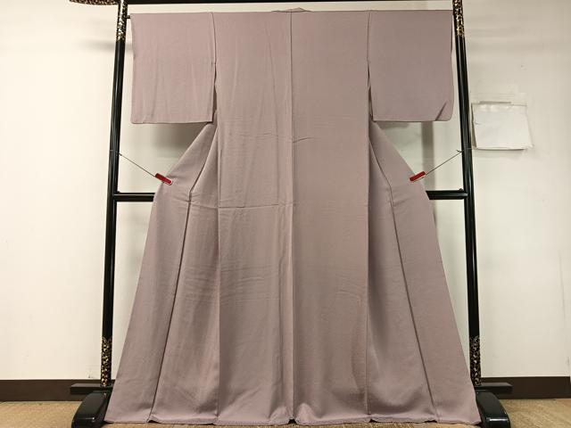 平和屋着物●上質な色無地 寿字地紋 紅藤色 ロング丈 正絹 逸品 CABD8067vp