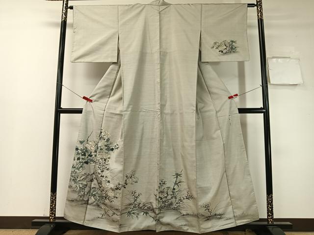 平和屋着物●京友禅の巨匠・頼田勉 臈纈染手描友禅 本場染大島紬 訪問着 風の彩 正絹 逸品 CABD8079vp