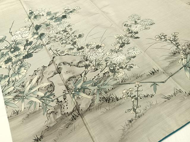 平和屋着物●京友禅の巨匠・頼田勉 臈纈染手描友禅 本場染大島紬 訪問着 風の彩 正絹 逸品 CABD8079vp