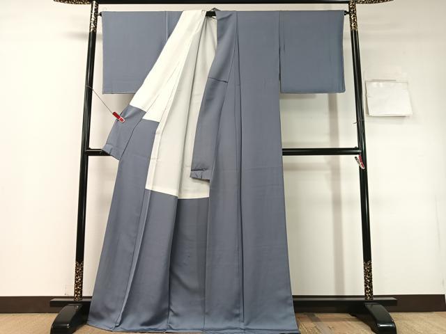 平和屋着物●上質な色無地 寿光織 薄花色 反端付き ロング丈 正絹 逸品 未使用 CABD8095vp