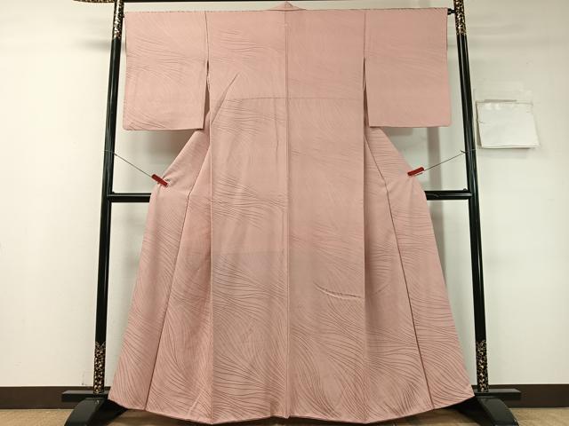 平和屋着物●上質な色無地 流線地紋 虹色 正絹 逸品 CABD8098vp