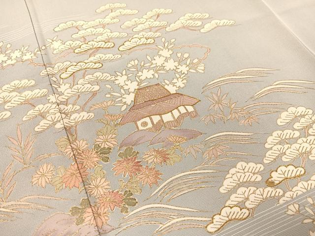 平和屋着物●訪問着 作家物 駒刺繍 松竹梅御所解文 暈し染め 金彩 正絹 逸品 未使用 CABD8109vp