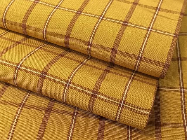 平和屋着物●本場黄八丈 平織 格子柄 正絹 逸品 CABD8168vp