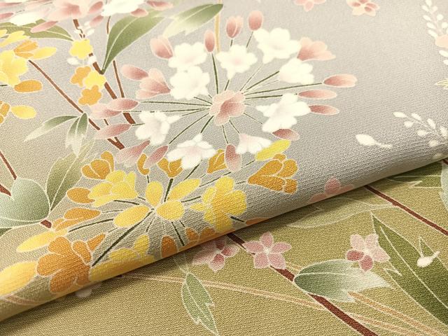 平和屋着物●訪問着 友禅 枝花文 暈し染め 正絹 逸品 CABD8169vp