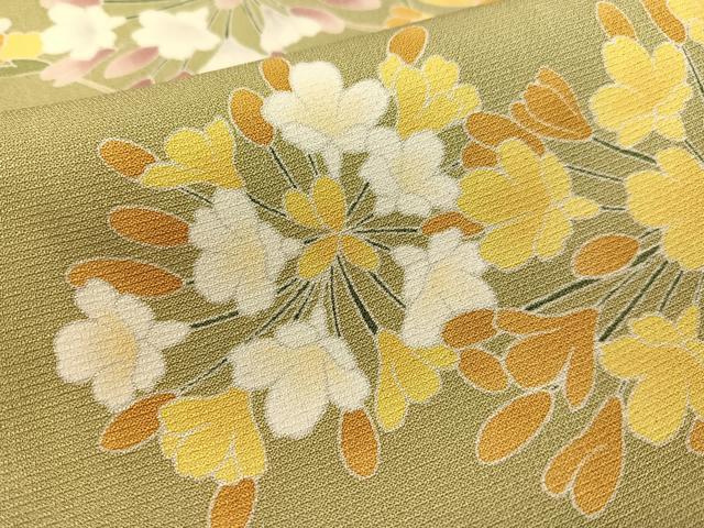 平和屋着物●訪問着 友禅 枝花文 暈し染め 正絹 逸品 CABD8169vp