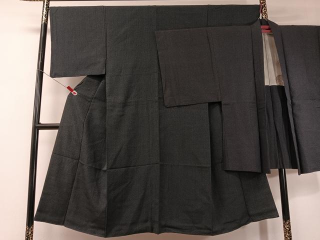 平和屋着物●男性 本塩沢 羽織セット 十字絣文様 正絹 逸品 CABD8184vp