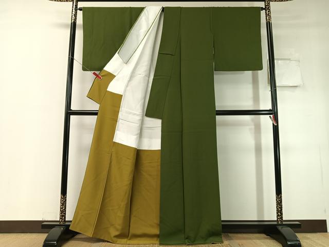 平和屋着物●上質な色無地 仙斉茶色 正絹 逸品 CABD8193vp