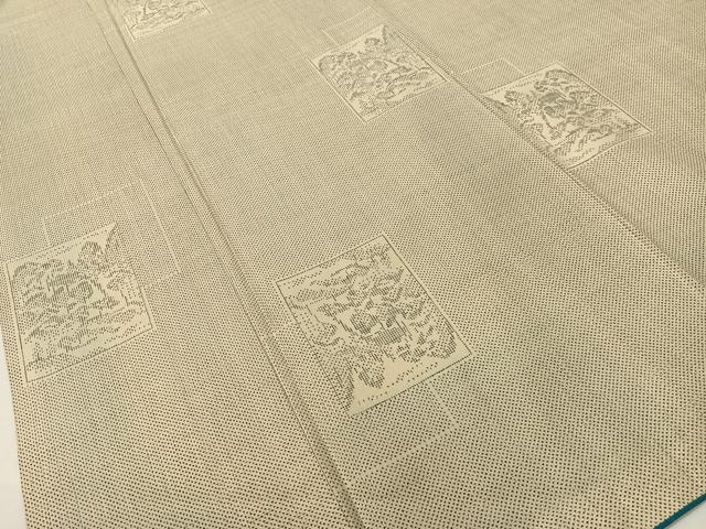 平和屋着物●本場大島紬 白大島 7マルキ 色紙風景文 正絹 逸品 CABD8200vp