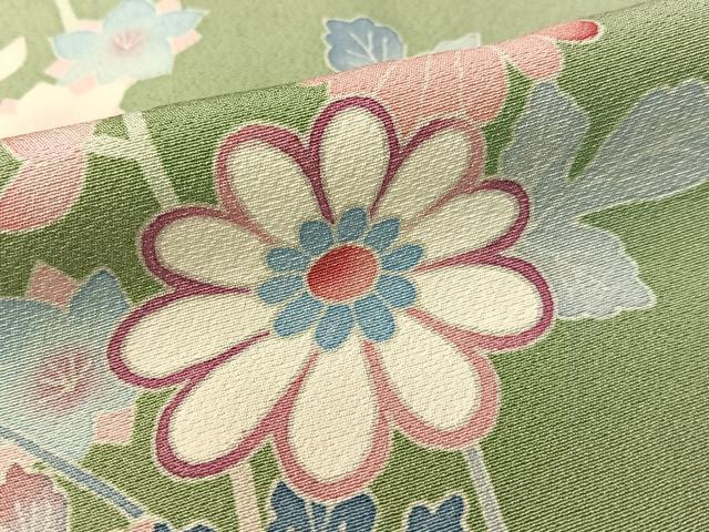 平和屋着物●本加賀友禅作家 押田正義 訪問着 枝花文 正絹 逸品 CABD8201vp