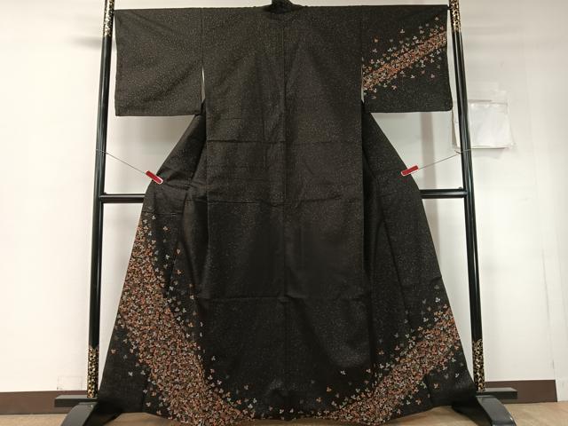 平和屋着物●本場染大島紬 訪問着 総刺繍 萩 金彩 正絹 逸品 CABD8204vp