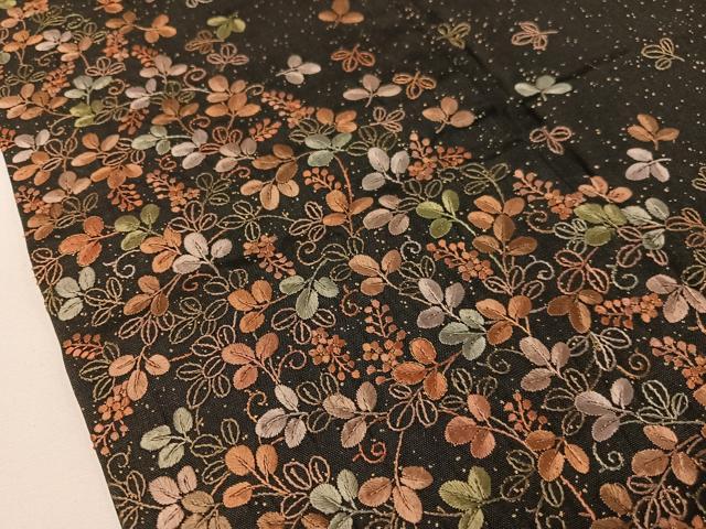平和屋着物●本場染大島紬 訪問着 総刺繍 萩 金彩 正絹 逸品 CABD8204vp