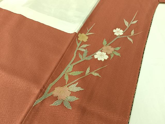 平和屋着物●訪問着 作家物 駒刺繍 扇面花文 暈し染め 金銀彩 正絹 逸品 CABD8214vp