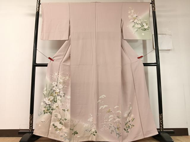 平和屋着物●訪問着　友禅　草花文　暈し染め　正絹　逸品　CABD8217vp 平和屋着物○訪問着 友禅 草花文 暈し染め 正絹 逸品 CABD8217vp