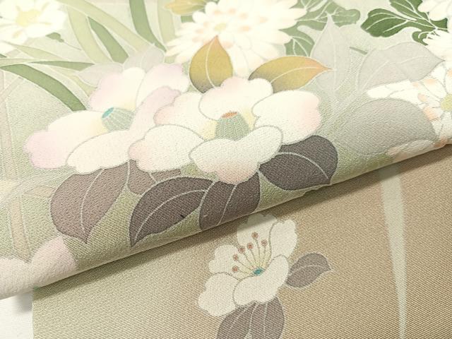 平和屋着物●訪問着 友禅 草花文 暈し染め 正絹 逸品 CABD8217vp