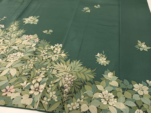 平和屋着物●訪問着 手描き 草花文 正絹 逸品 CABD8218vp