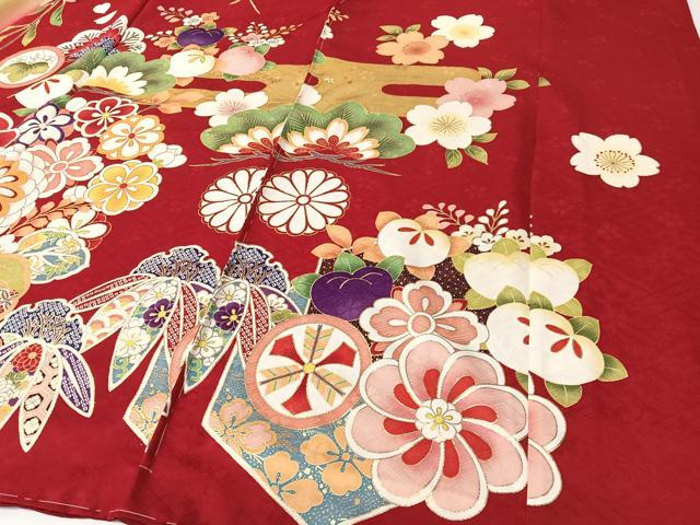 平和屋着物●豪華振袖 型染め京友禅 駒刺繍 松竹梅花文 暈し染め 金彩 上代38万 仮絵羽 逸品 未使用 CABD8220vp