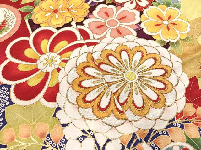 平和屋着物●豪華振袖 型染め京友禅 駒刺繍 松竹梅花文 暈し染め 金彩 上代38万 仮絵羽 逸品 未使用 CABD8220vp