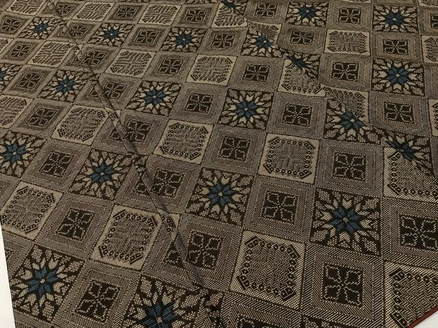 平和屋着物●本場大島紬 龍郷絣 花菱文 正絹 逸品 CABD8226vp