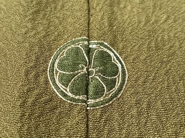 平和屋着物▼無地絵羽訪問着 総刺繍 松竹梅 海松色 正絹 逸品 CABD8243vp