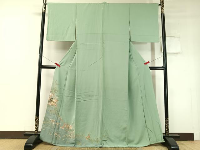 平和屋着物▼豪華色留袖 総刺繍 駒刺繍 雲取り松竹梅花文 暈し染め 金銀糸 正絹 逸品 未使用 CABD8299vp