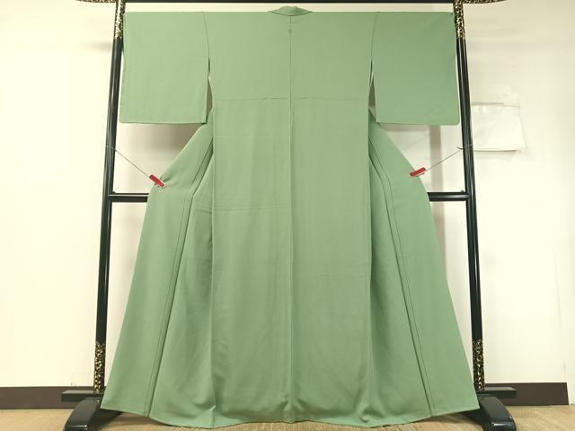 平和屋着物●上質な色無地 薄青色 鬼しぼ縮緬 正絹 逸品 未使用 CABD8318vp