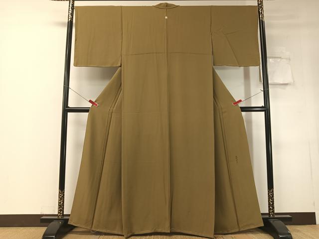 平和屋着物●上質な色無地 田野巧匠 朽葉色 正絹 逸品 未使用 CABD8335vp