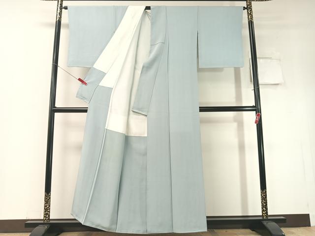 平和屋着物●上質な色無地 空色 正絹 逸品 CABD8338vp