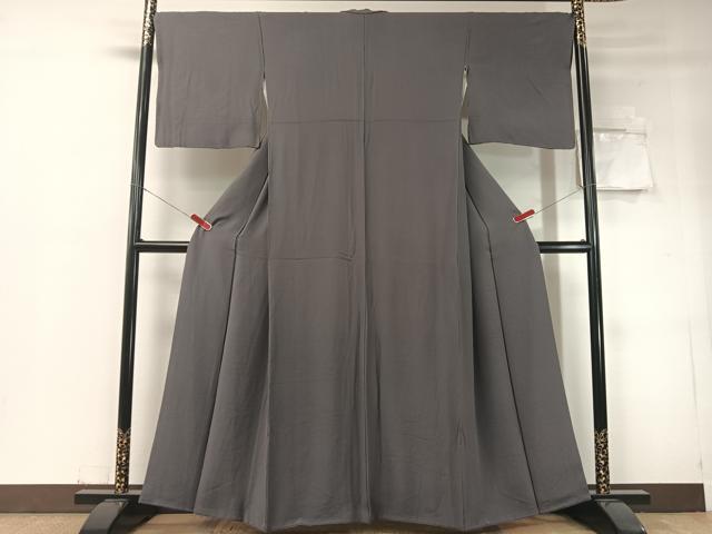 平和屋着物●上質な色無地 褐色 正絹 逸品 CABD8349vp