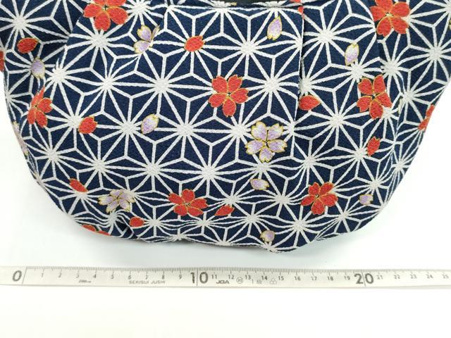 平和屋着物▼和装小物 和装バッグ 縮緬バッグまとめて3点 ハンドバッグ 舞桜 麻の葉 逸品 CABD8510ju