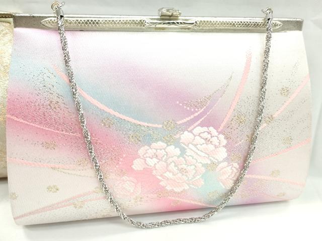 平和屋着物▼和装小物 和装バッグまとめて3点 ハンドバッグ 花鳥文 霞文 金銀糸 逸品 CABD8557ju
