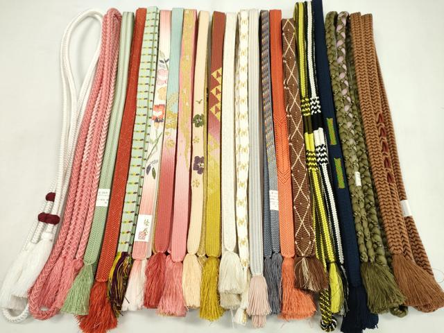 平和屋着物●和装小物 帯締め20本セット 高麗組 畝打組 唐組 小田巻き 金糸 長尺あり 未使用あり 逸品 CABD8694ju
