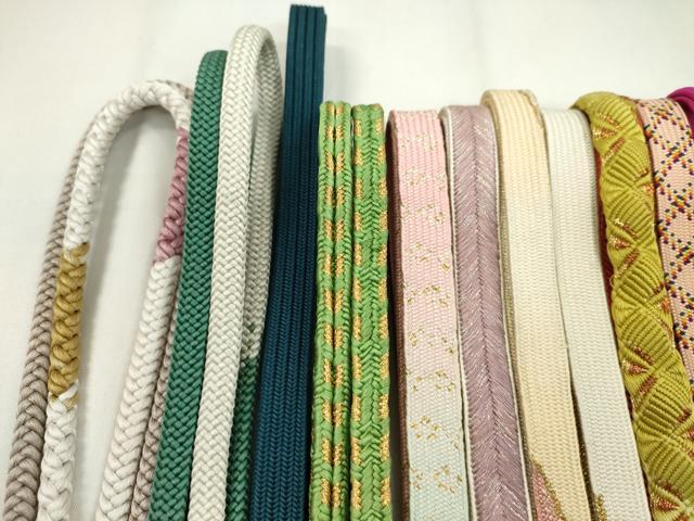 平和屋着物●和装小物 帯締め20本セット 高麗組 冠組 大和組 礼装用 三ッ杵印 紐の渡敬 金糸 長尺・未使用あり 逸品 CABD8702ju