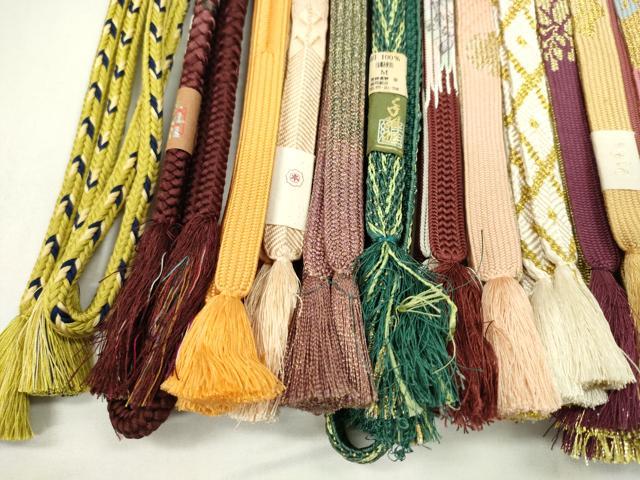 平和屋着物●和装小物 帯締め20本セット 高麗組 冠組 笹浪組 鴨川組 丸源氏組 礼装用 金糸 未使用多数 逸品 CABD8707ju