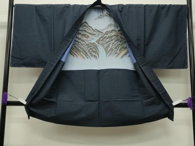 平和屋着物●男性 紬 アンサンブル 霞文 正絹 逸品 未使用 CABD8812gh