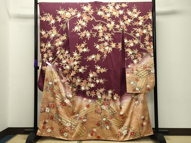 平和屋着物●十日町老舗ブランド 吉澤友禅 吾妻徳穂 振袖 駒刺繍 橘花筏 暈し染め 金彩 やまと誂製 正絹 逸品 CABD8821gh