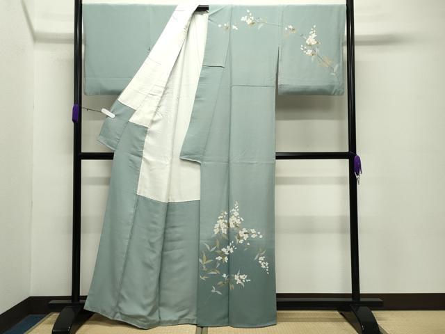 平和屋着物●訪問着 友禅 作家物 枝花文 暈し染め 正絹 逸品 CABD8844gh