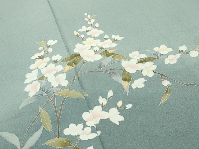 平和屋着物●訪問着 友禅 作家物 枝花文 暈し染め 正絹 逸品 CABD8844gh