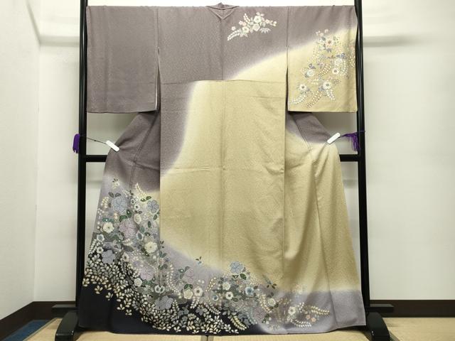 平和屋着物●訪問着 辻が花 絞り 暈し染め 金彩 正絹 逸品 CABD8850gh