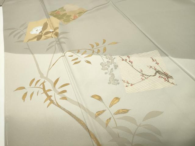 平和屋着物●訪問着 刺繍 色紙重ね花文 暈し染め 金彩 正絹 逸品 未使用 CABD8852gh