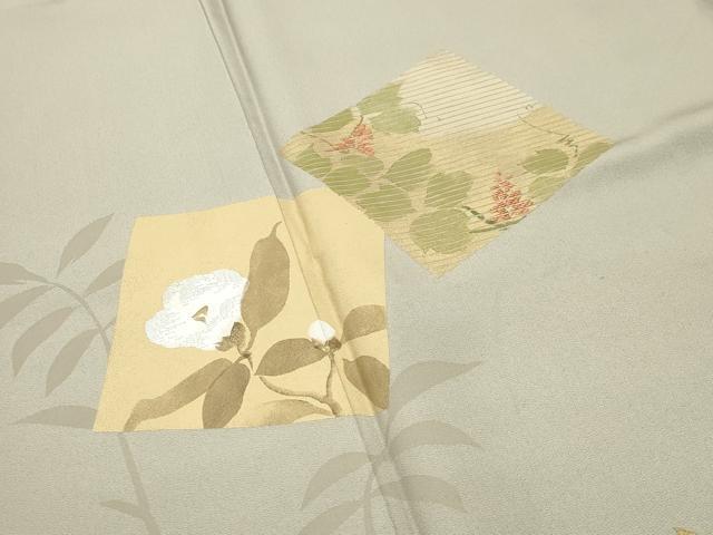 平和屋着物●訪問着 刺繍 色紙重ね花文 暈し染め 金彩 正絹 逸品 未使用 CABD8852gh