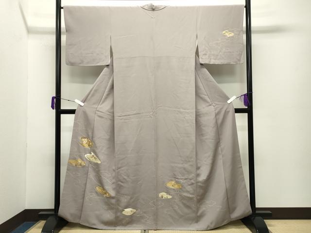 平和屋着物●訪問着 駒刺繍 流水花文 金彩 正絹 逸品 CABD8855gh