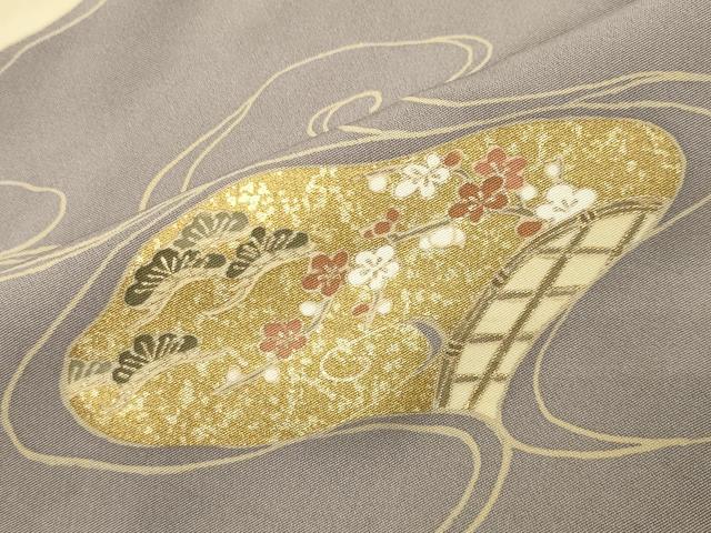 平和屋着物●訪問着 駒刺繍 流水花文 金彩 正絹 逸品 CABD8855gh