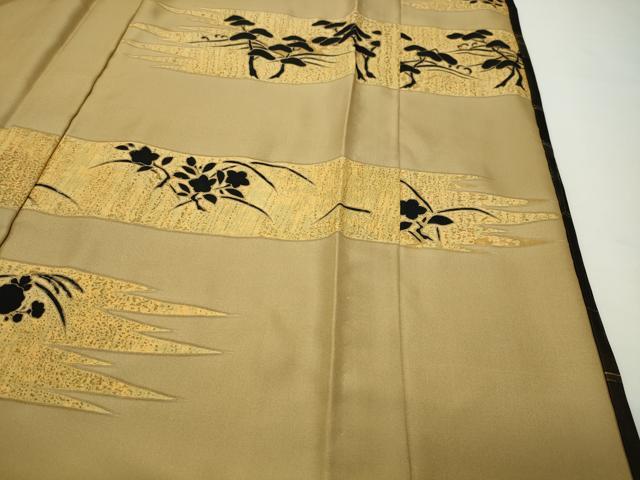 平和屋着物●訪問着 色紙重ね草花文 金彩 正絹 逸品 CABD8856gh