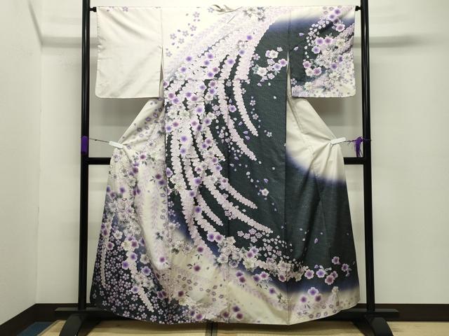 平和屋着物●訪問着 本場染大島紬 辻が花 絞り 正絹 逸品 CABD8858gh