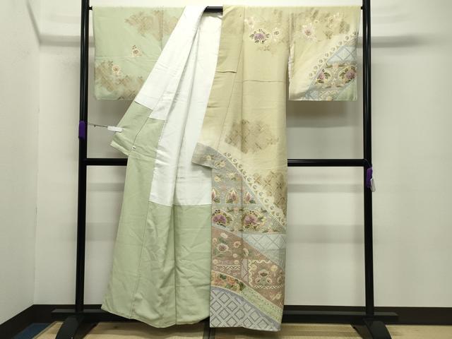 平和屋着物●TOKI志すい キモノモードオリジナルブランド 訪問着 駒刺繍 更紗花唐草文 暈し染め 金彩 正絹 逸品 CABD8860gh