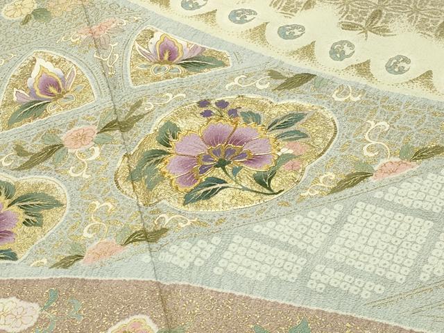 平和屋着物●TOKI志すい キモノモードオリジナルブランド 訪問着 駒刺繍 更紗花唐草文 暈し染め 金彩 正絹 逸品 CABD8860gh