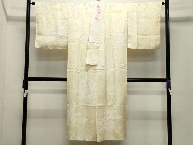 平和屋着物●長襦袢 袷 エ霞花地紋 暈し染め 半衿刺繍 正絹 逸品 CABD8869gh