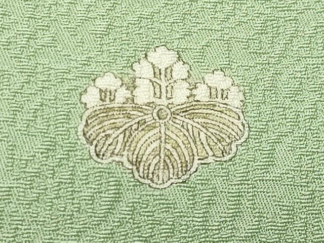 平和屋着物●上質な色無地 花唐草地紋 若菜色 正絹 逸品 未使用 CABD8874gh