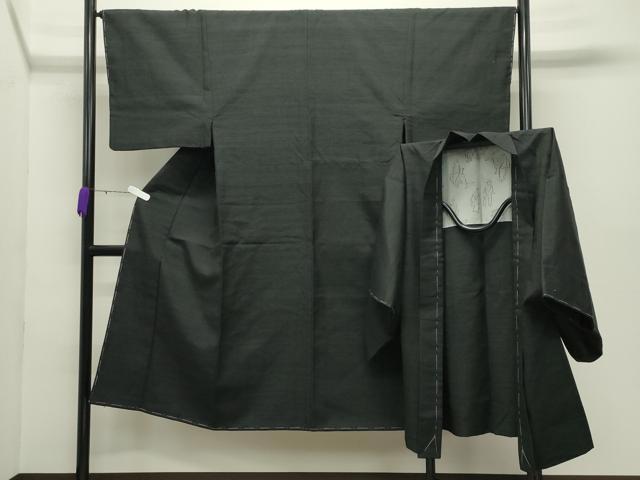 平和屋着物●男性 紬 アンサンブル 色無地 蝋色 正絹 逸品 未使用 CABD8892gh